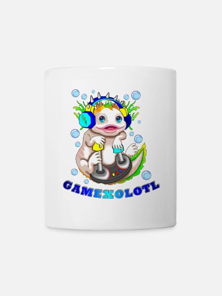 GAMEXOLOTL Axolotl Gamer - Tasse - Weiß
