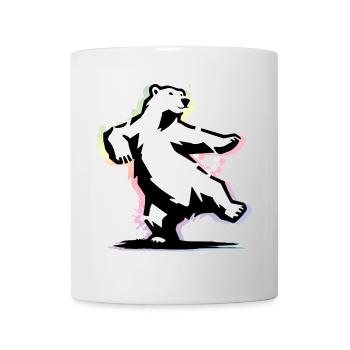 Tanzender Eisbär im Stencil-Stil - Tasse - Weiß - Vorne
