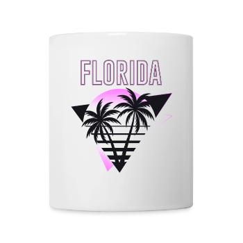 Florida USA Miami Amerika Sommer Palmen Neon Bunt - Tasse - Weiß - Vorne