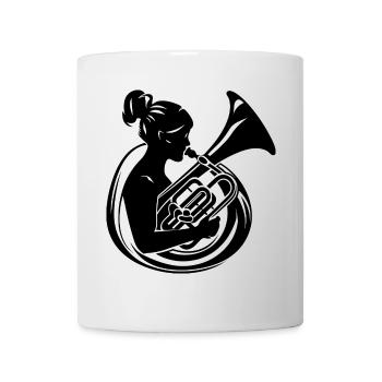 Tuba Girl Drawing - Mug - white - Front