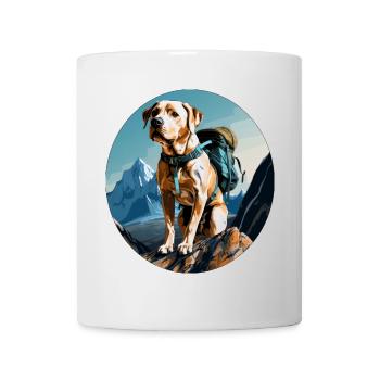 Hunde Wandern / Bergsteiger Hund - Tasse - Weiß - Vorne