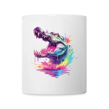 Alligator Krokodil Kaiman Reptil Raubtier Tier - Tasse - Weiß - Vorne