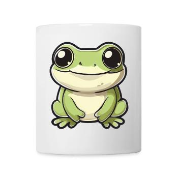 mignon grenouille - Vert - Design joyeux. - Mug blanc - blanc - Devant