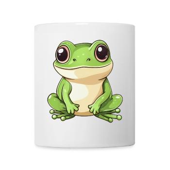 süßer Frosch - Grün - Fröhliches Design. - Tasse - Weiß - Vorne