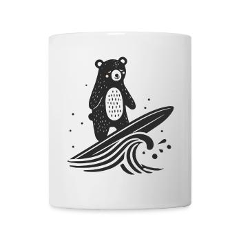 Surfender Bär – Spielerische Tier Illustration - Tasse - Weiß - Vorne