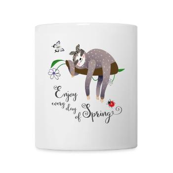 Paresseux au printemps - Mug blanc - blanc - Devant