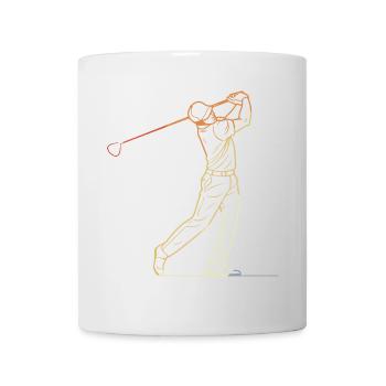 Golfspieler Line Art - Tasse - Weiß - Vorne