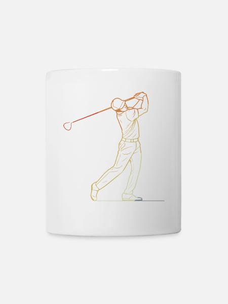 Golfspieler Line Art - Tasse - Weiß