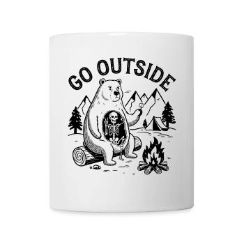 Bear Skeleton Campfire Graphic - Mug - white - Front