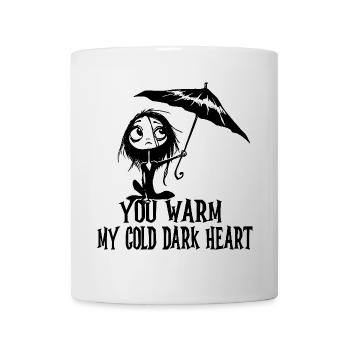 Du wärmst mein kaltes, dunkles Herz Valentinstag - Tasse - Weiß - Vorne