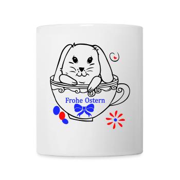Osterhase Frohe Ostern - Tasse - Weiß - Vorne