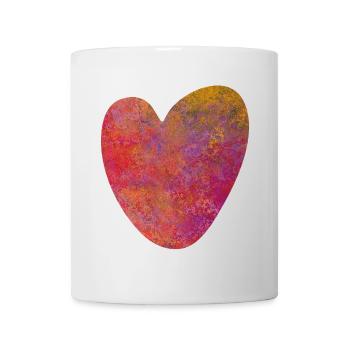 Herz Struktur Farbe Liebe Hochzeit Valentinstag - Tasse - Weiß - Vorne