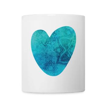 Yoga Herz Mandala Muster Meditation Liebe Fan om - Tasse - Weiß - Vorne