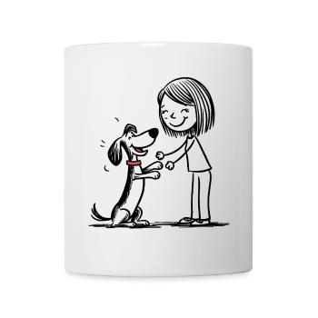 Qui joue avec le chien ! - Mug blanc - blanc - Devant