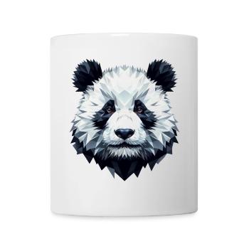 Panda Gesicht Polygon Kunst Geometrie - Tasse - Weiß - Vorne