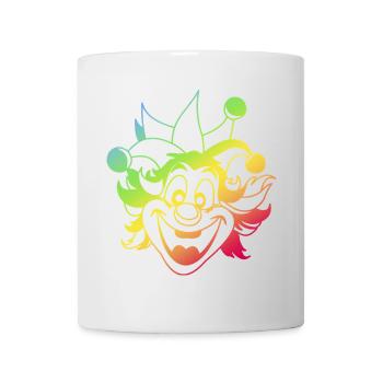 Rainbow Jester Smile Clown Kasper Fasching - Tasse - Weiß - Vorne