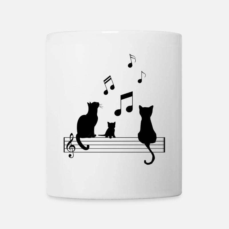 T Shirt Chat musique drôle note partition - Mug blanc - blanc