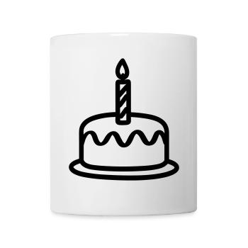 Gateau d'anniversaire - Mug blanc - blanc - Devant