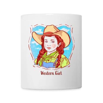 Western Girl Portrait in Pop Comic - Mug - white - Front