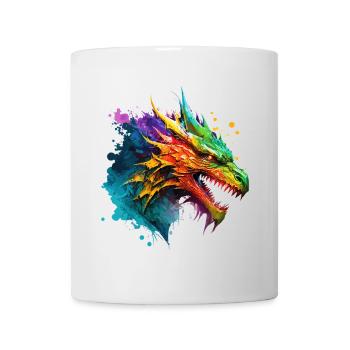Dragon Colorful Fantasy Magic Mysticism Mythology Art - Mug - white - Front