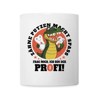 Krokodil Zahn Hygiene - Tasse - Weiß - Vorne