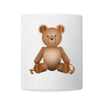 Wood Look – Cute Bear Figurine - Mug - white - Front