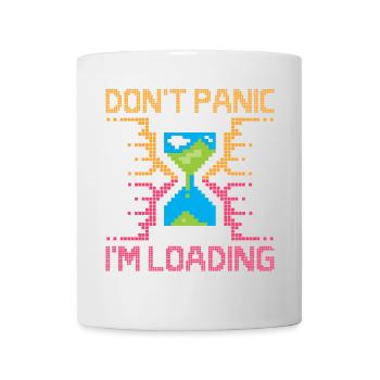 Don't Panic – Pixel Loading Sanduhr - Tasse - Weiß - Vorne
