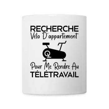 Télétravail, travail humour, humour de bureau - Mug blanc - blanc - Devant