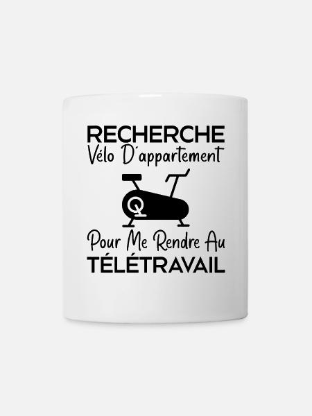 Télétravail, travail humour, humour de bureau - Mug blanc - blanc