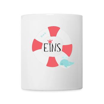 1er Anniversaire, Un, Premier, Baleine, Anniversaire, Mer - Mug blanc - blanc - Devant