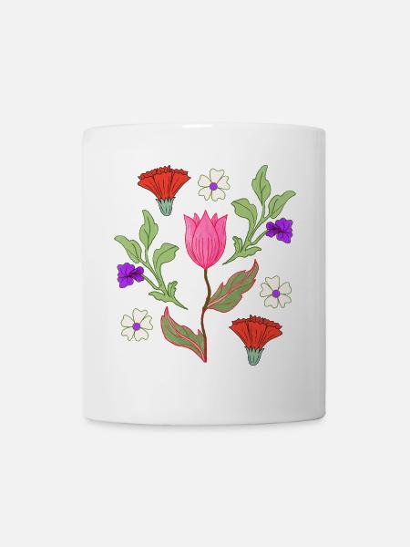 Tulpenstrauß Floral Muster - Tasse - Weiß