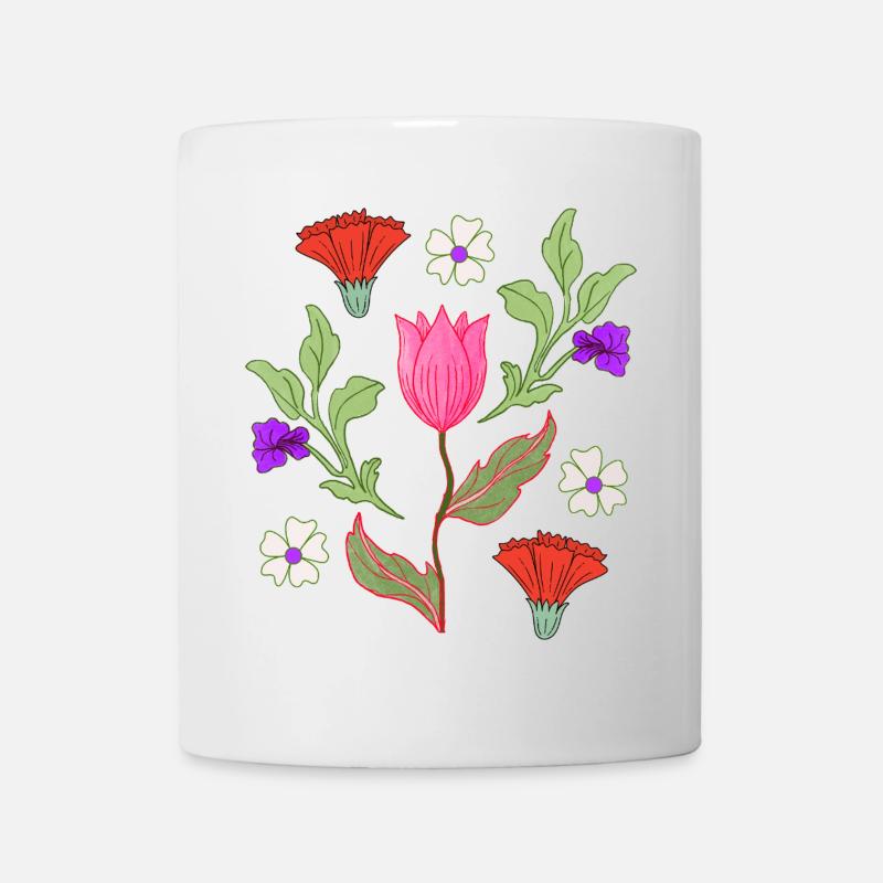 Tulpenstrauß Floral Muster - Tasse - Weiß