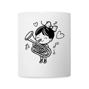 Cartoon Tuba Girl - Mug - white - Front