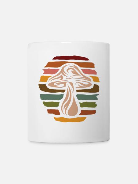 Retro Pilz Sammler - Natur vintage Design - Tasse - Weiß
