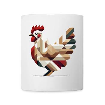 Geometric chicken in modern polygon style - Mug - white - Front