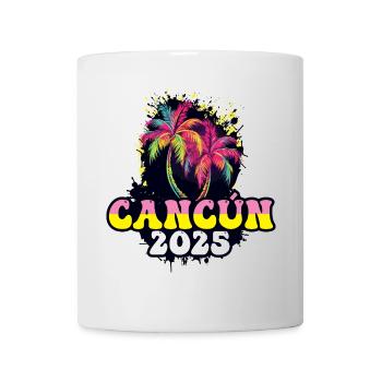 Cancun 2025 Palmiers des Fêtes - Mug blanc - blanc - Devant