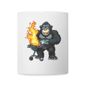 Grillen Grilla Griller Gorilla BBQ Lustig Witzig - Tasse - Weiß - Vorne