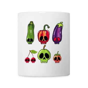 Obst- und Gemüseschädel - Tasse - Weiß - Vorne