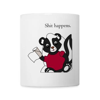 Stinktier Pixie Shit happens - Tasse - Weiß - Vorne