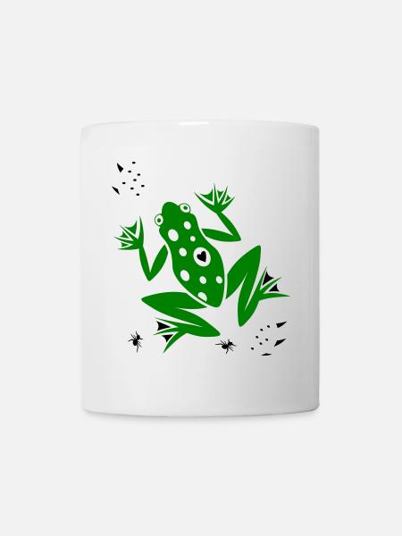 Frosch mit Herz und Ameisen - Tasse - Weiß