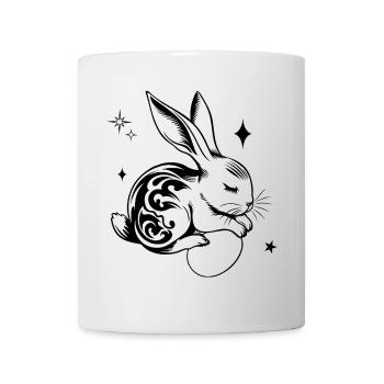 Schlafender Osterhase mit Tribal und Eiern - Tasse - Weiß - Vorne