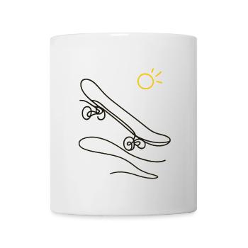 Skateboard - Tasse - Weiß - Vorne