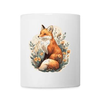 Fox with flowers - Mug - white - Front
