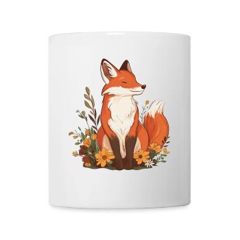 Fox with flowers - Mug - white - Front