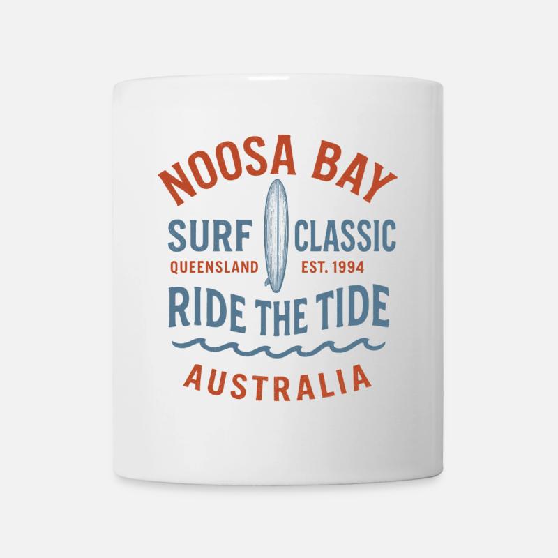 Noosa Bay Classic Surfer Australia - Mug - white