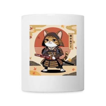 Samurai Cat – Japanese Warrior Cats Design - Mug - white - Front