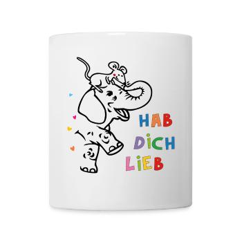 Elefant und Maus - Tasse - Weiß - Vorne