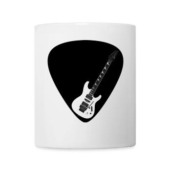 E-Gitarre (Strat-Form) für helle Untergründe - Tasse - Weiß - Vorne