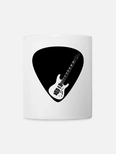 E-Gitarre (Strat-Form) für helle Untergründe - Tasse - Weiß