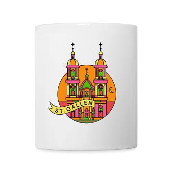 Coloured Cathedral of the City of St.Gallen, Monastery - Mug - white - Front